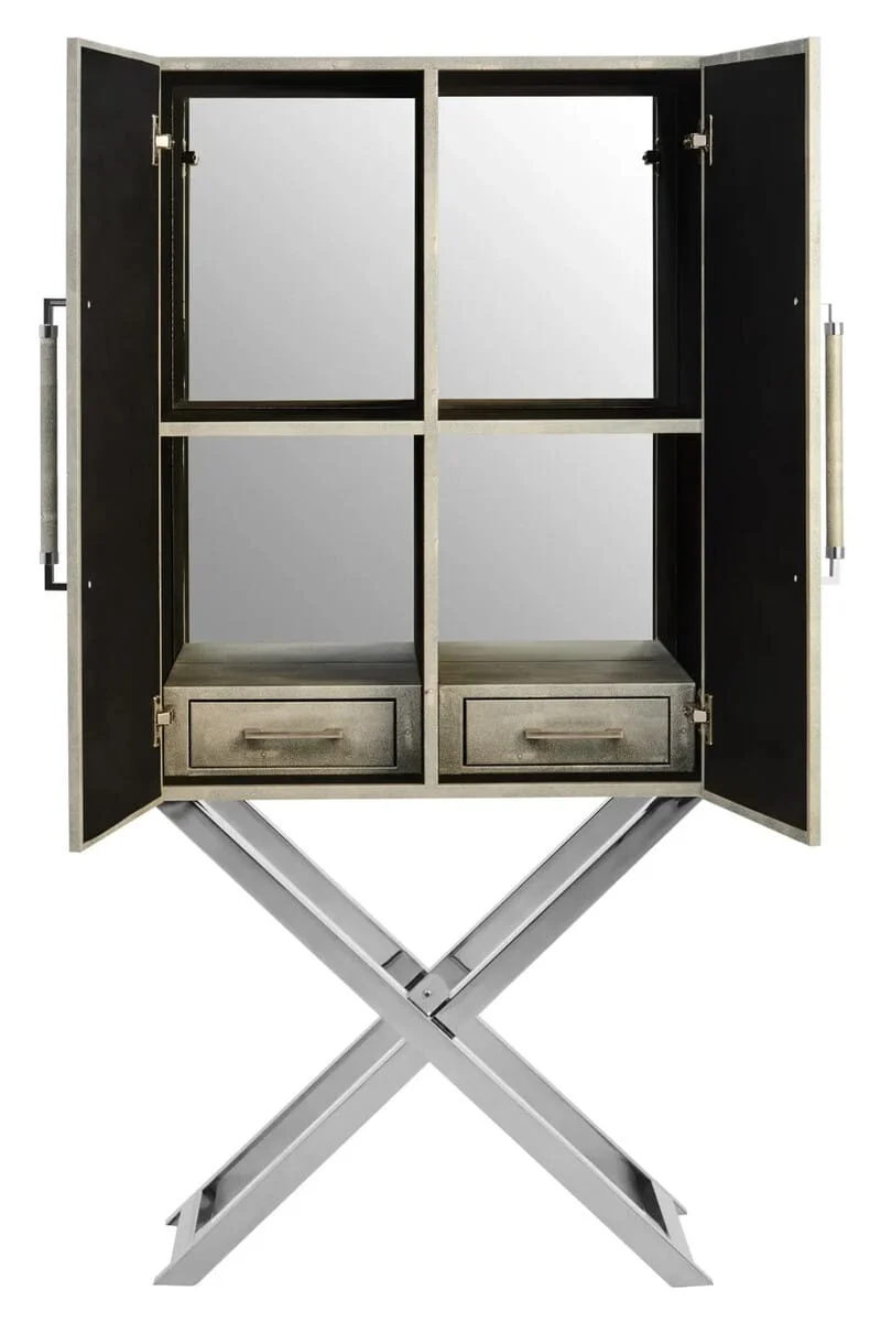 Cardona Two Door Grey Shagreen Effect Cabinet