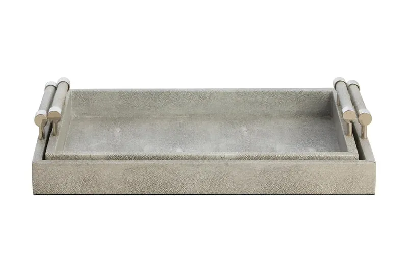 Cardona Set of Two Grey Shagreen Effect Trays