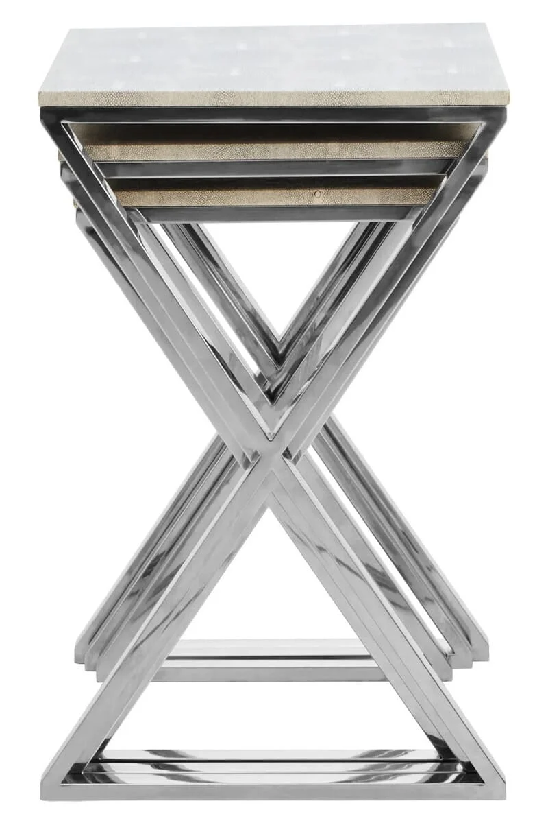 Cardona Nest of Three Shagreen Effect Tables