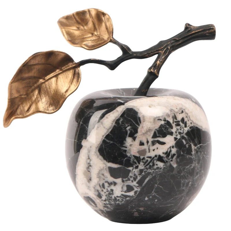 Apple Ornament in Bulgari Black Marble