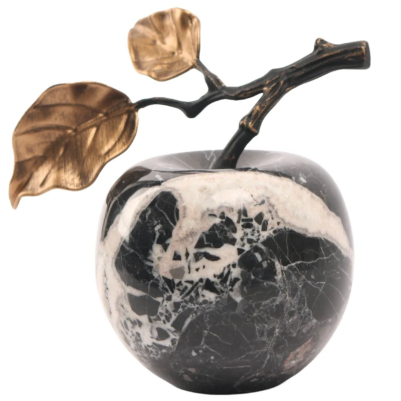 Apple Ornament in Bulgari Black Marble