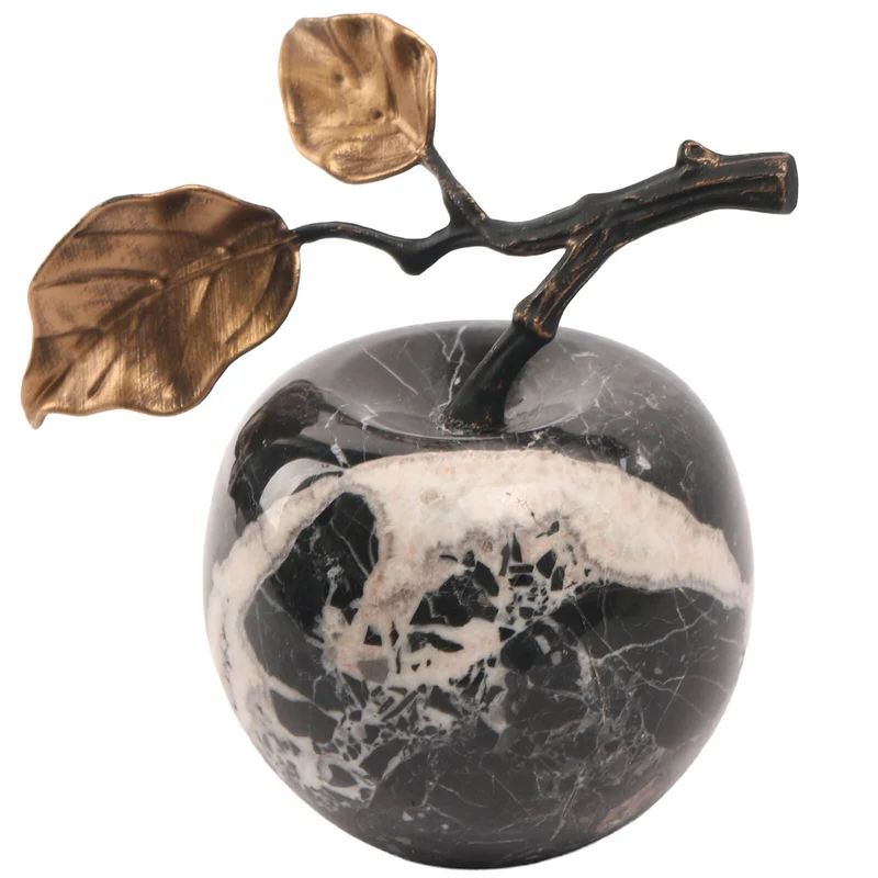 Apple Ornament in Bulgari Black Marble