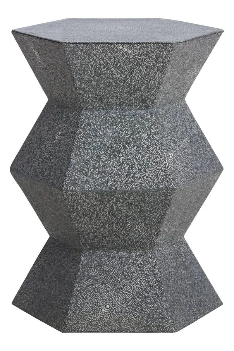 Cardona Blue Shagreen Effect Side Table