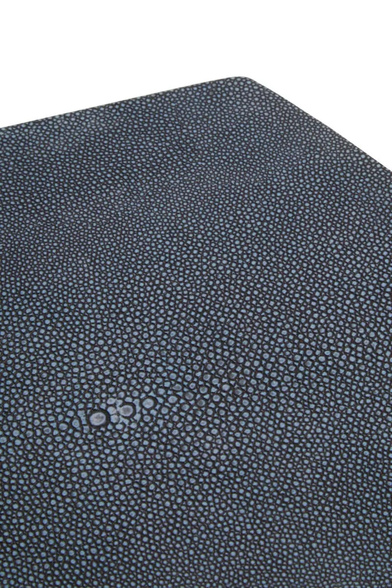Cardona Blue Shagreen Effect Side Table