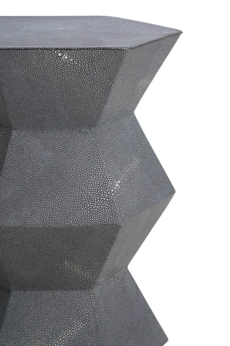 Cardona Blue Shagreen Effect Side Table