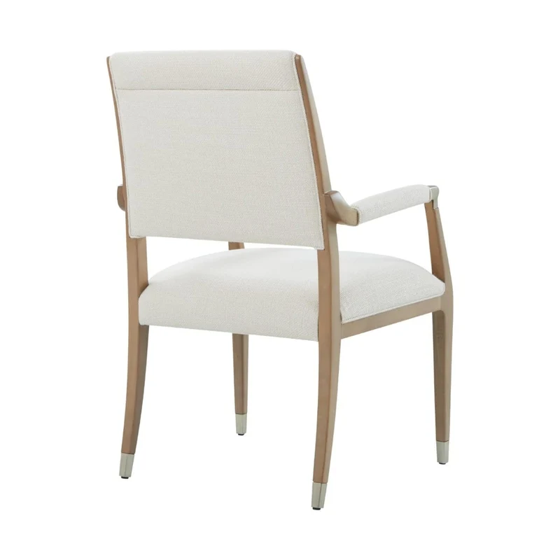 Origins Wooden Upholstered Dining Arm Chair in Sesame
