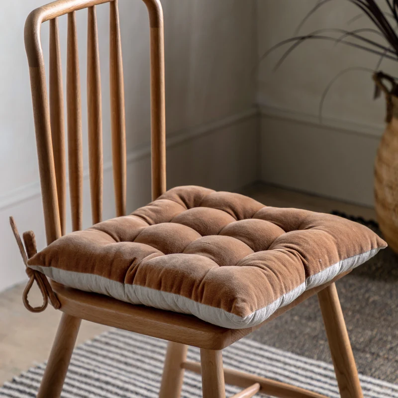 Cotton Velvet Seatpad Tan | OUTLET