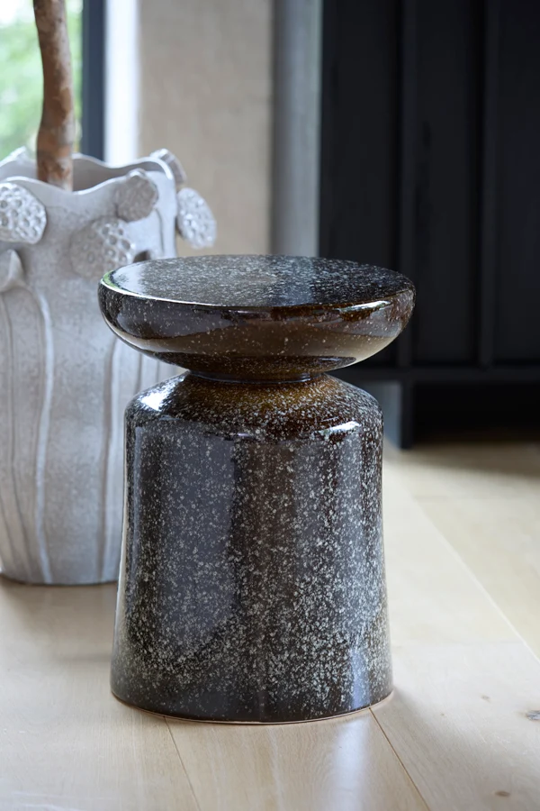 Side table 33,5x45 cm KOTOR ceramics dark brown
