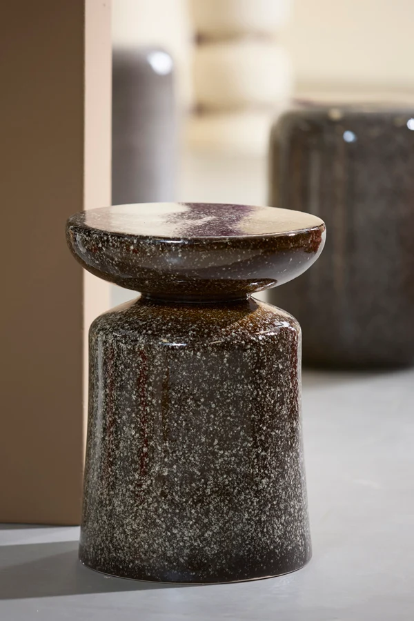 Side table 33,5x45 cm KOTOR ceramics dark brown
