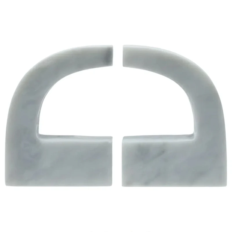 Zoro White Marble Set of Two Comma Bookends