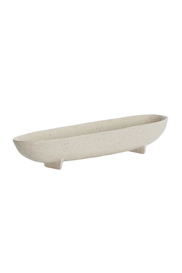Dish on base 50x14x9 cm ROSANA white+grey | OUTLET