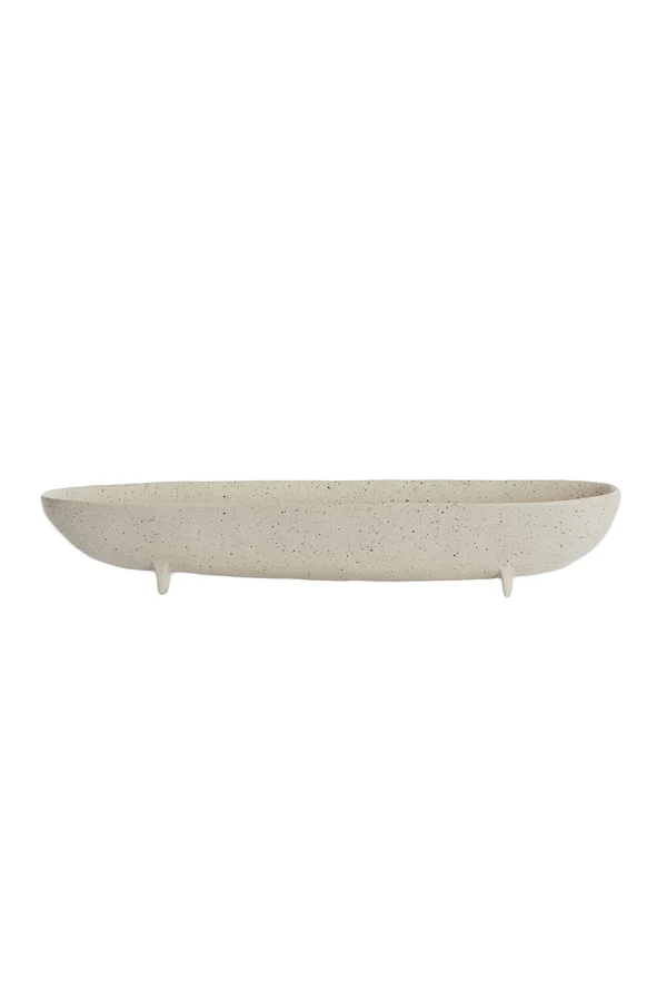 Dish on base 50x14x9 cm ROSANA white+grey | OUTLET