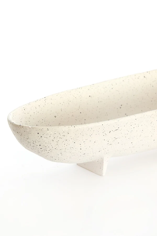 Dish on base 50x14x9 cm ROSANA white+grey | OUTLET