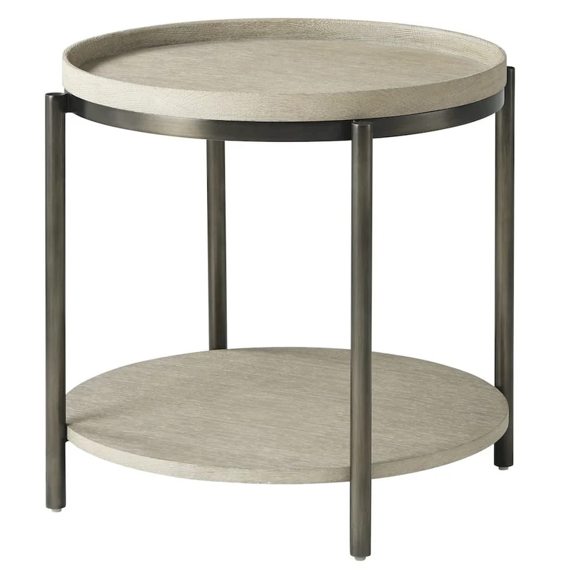 Iron Side Table Veneer Top