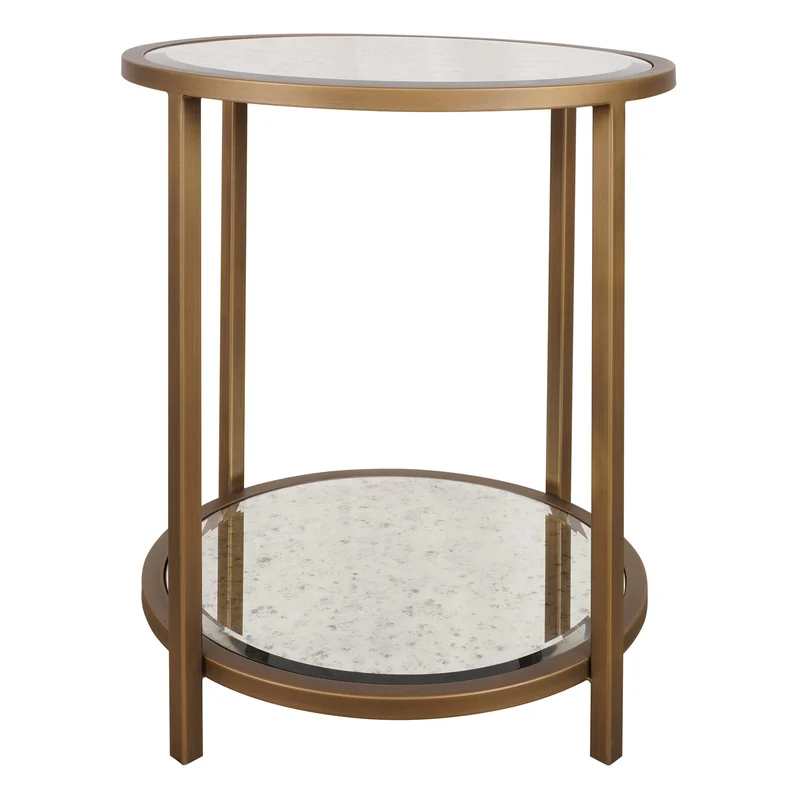 Upton Side Table in Antique Brass - Round