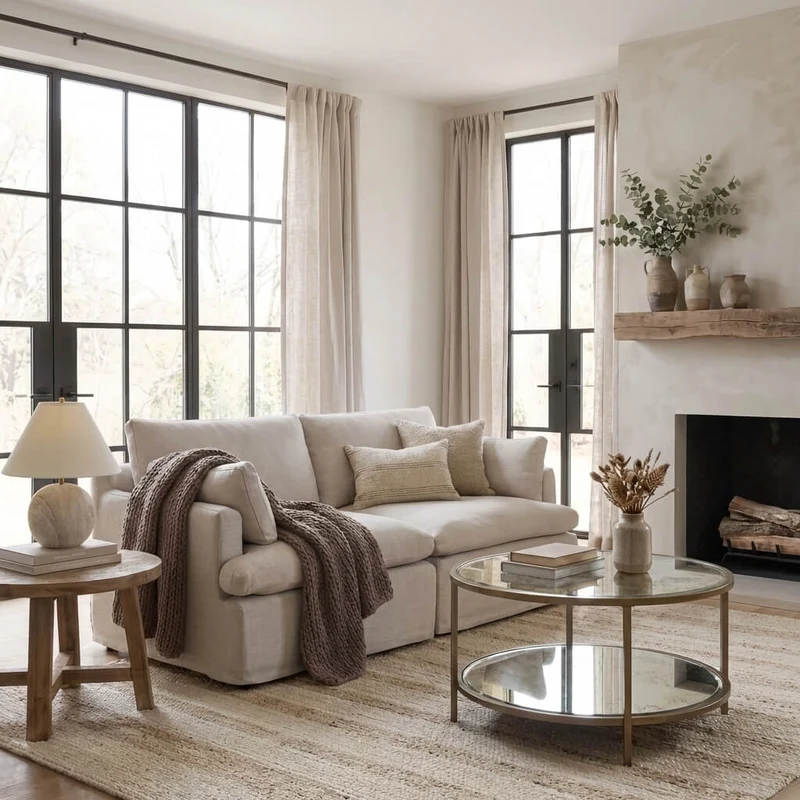 Upton Coffee Table in Antique Brass - Round