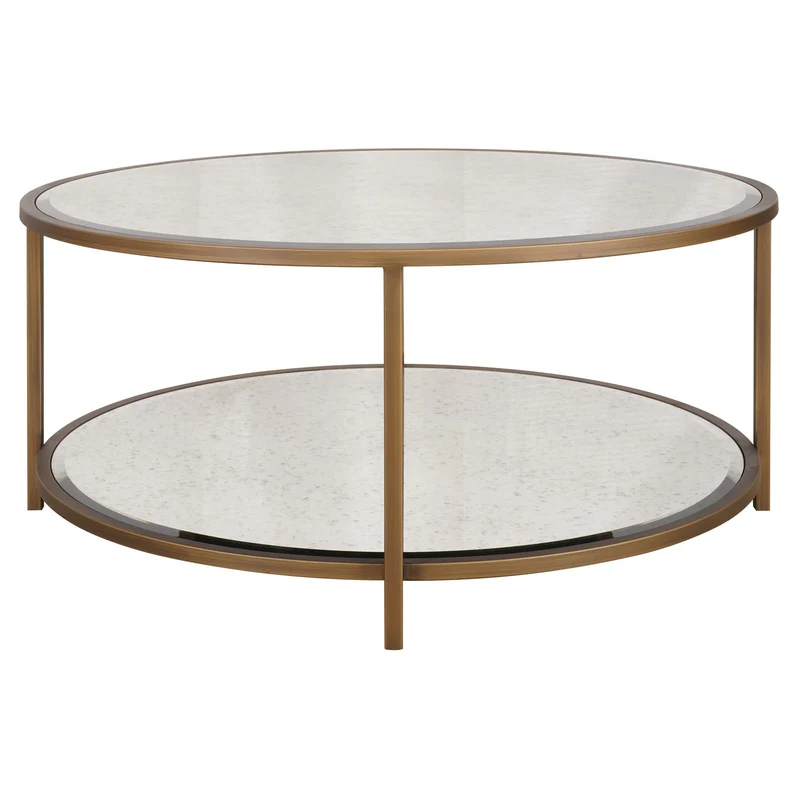 Upton Coffee Table in Antique Brass - Round