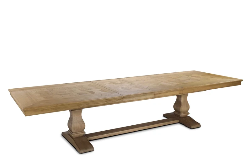 Bath Extending Oak Parquet Dining Table 180-280cm