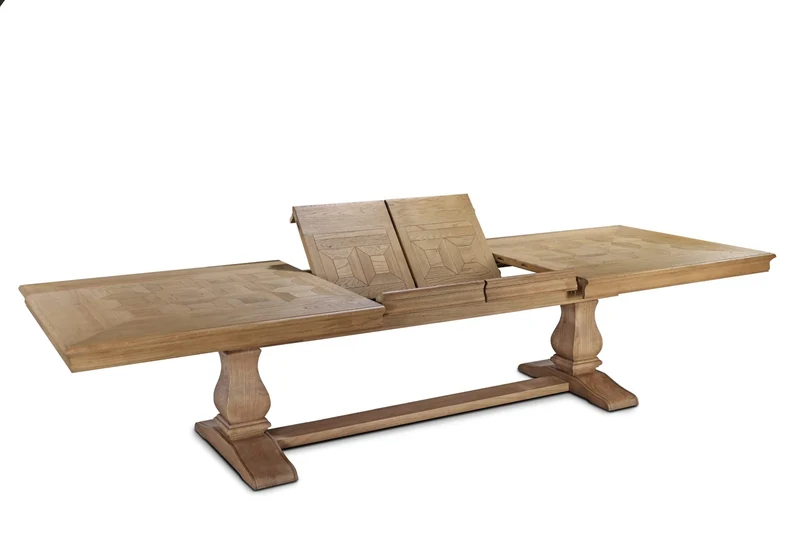 Bath Extending Oak Parquet Dining Table 180-280cm
