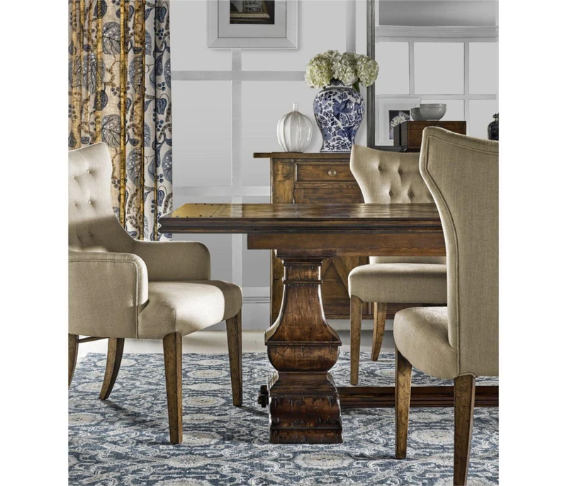 Winged Dining Chair with Chestnut Leg - MAZO