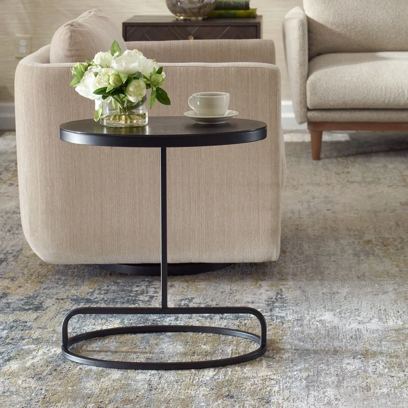 Matisse Black Oval Side Table