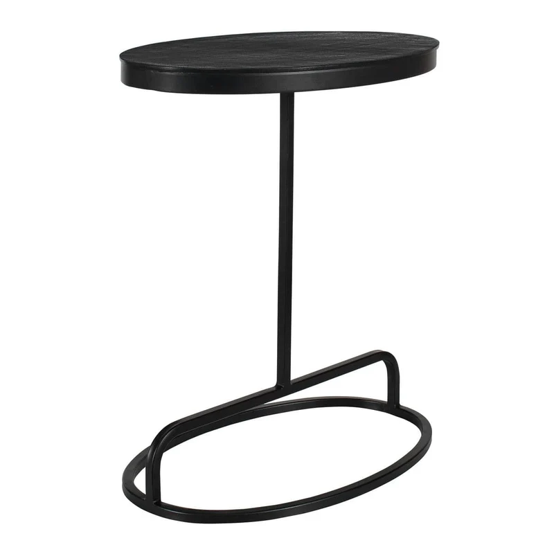 Matisse Black Oval Side Table