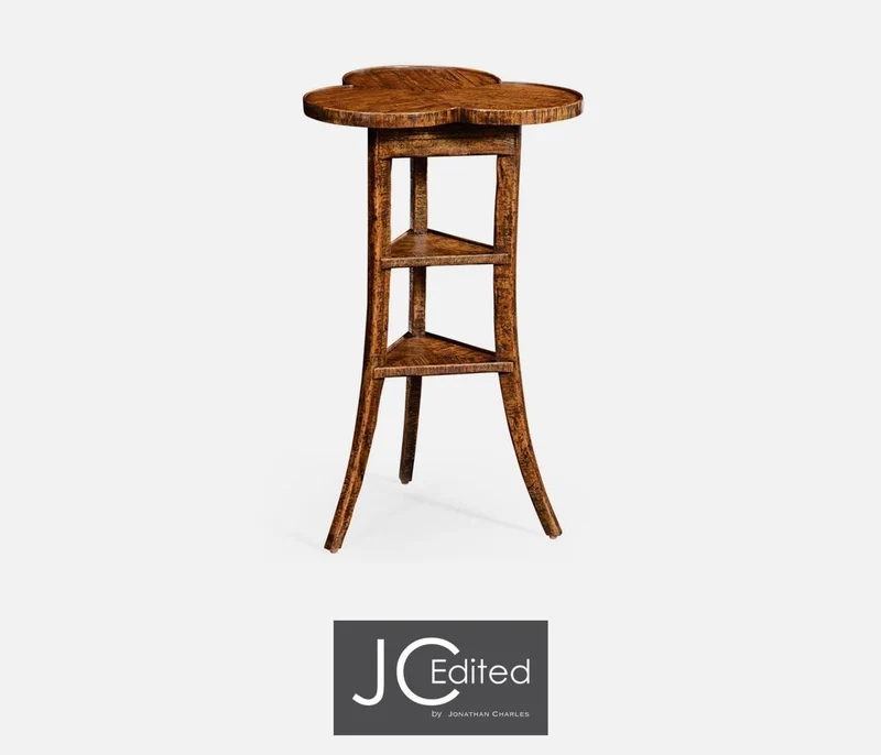 Side Table Rustic Trefoil in Country Walnut
