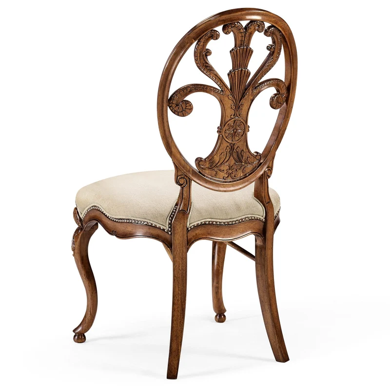 Sheraton Walnut Oval Back Side Chair in Antwerp
