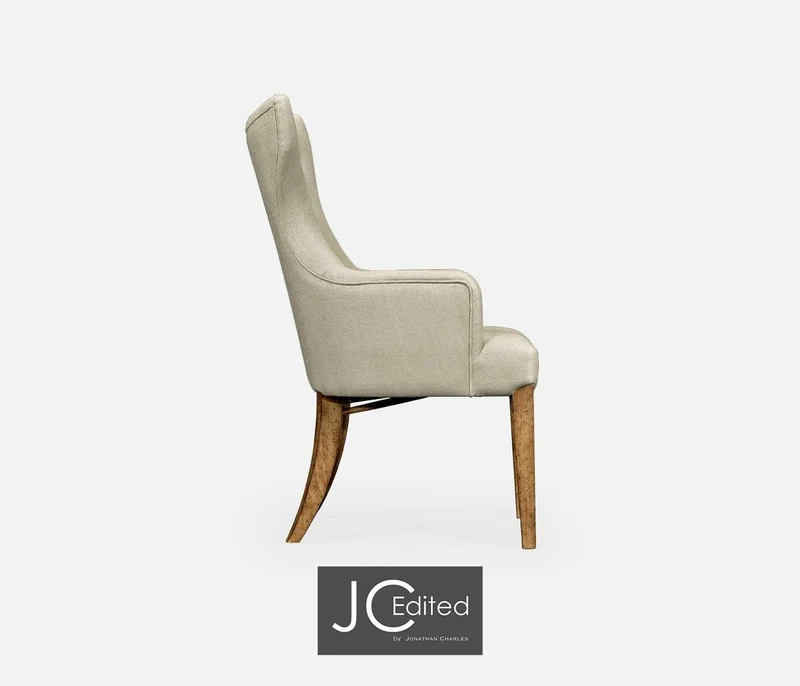Winged Dining Armchair with Chestnut Leg - MAZO