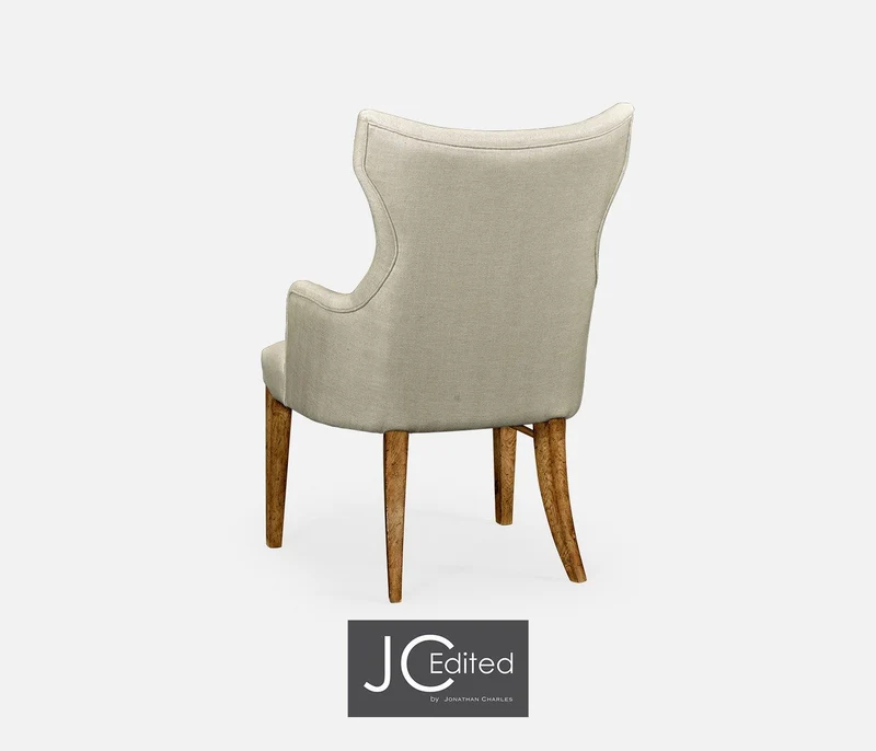 Winged Dining Armchair with Chestnut Leg - MAZO