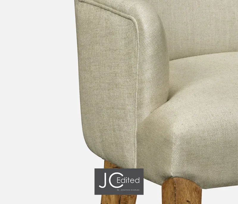 Winged Dining Armchair with Chestnut Leg - MAZO