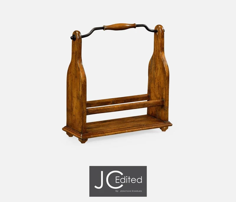 Wine Bottle Holder Rustic in Country Walnut