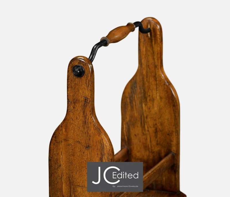 Wine Bottle Holder Rustic in Country Walnut