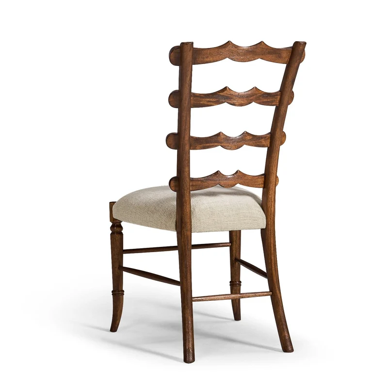 Walnut "Yoke" Ladderback Side Chair in Shambala