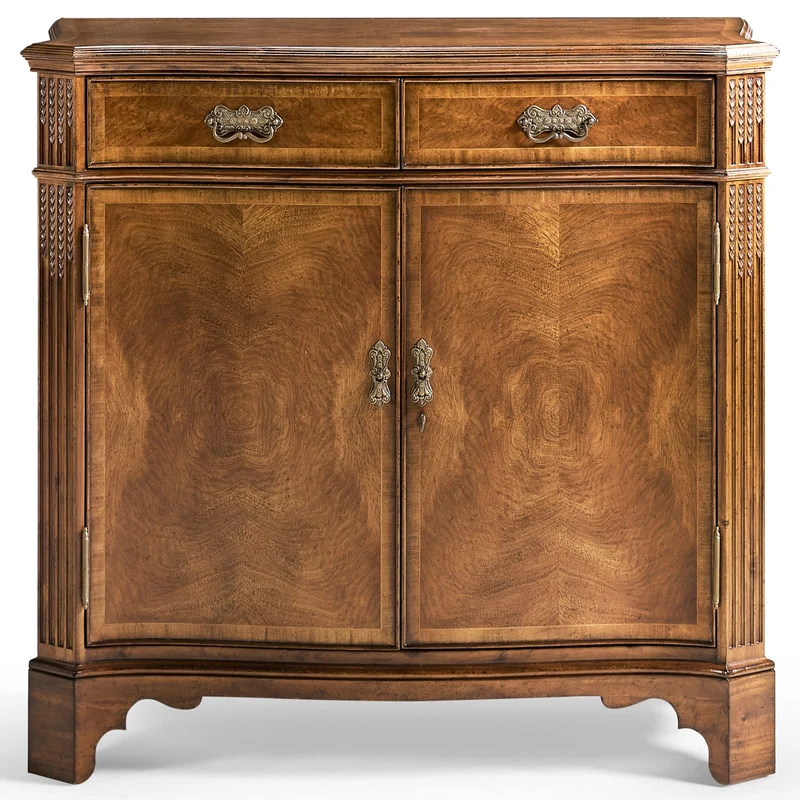 Serpentine Two Door Walnut Cabinet