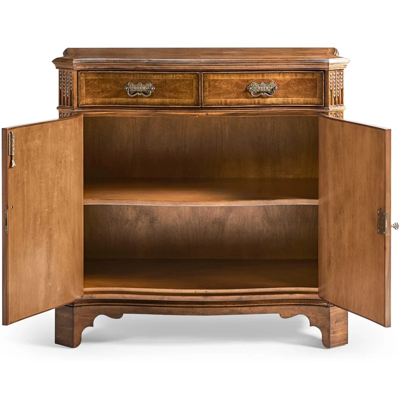 Serpentine Two Door Walnut Cabinet