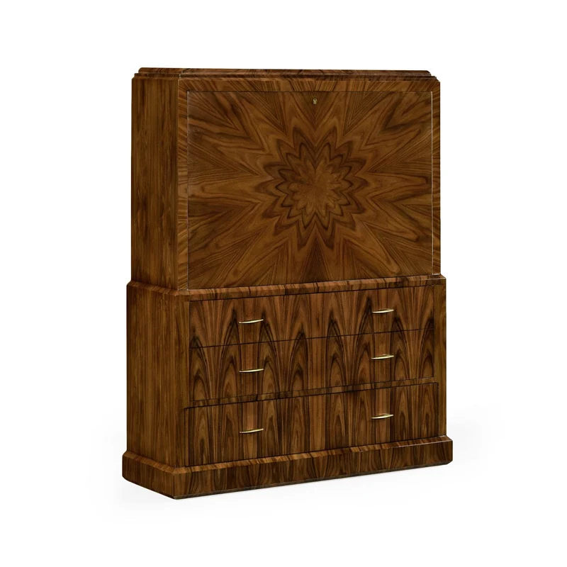 Secretaire Cabinet with Brass High Lustre