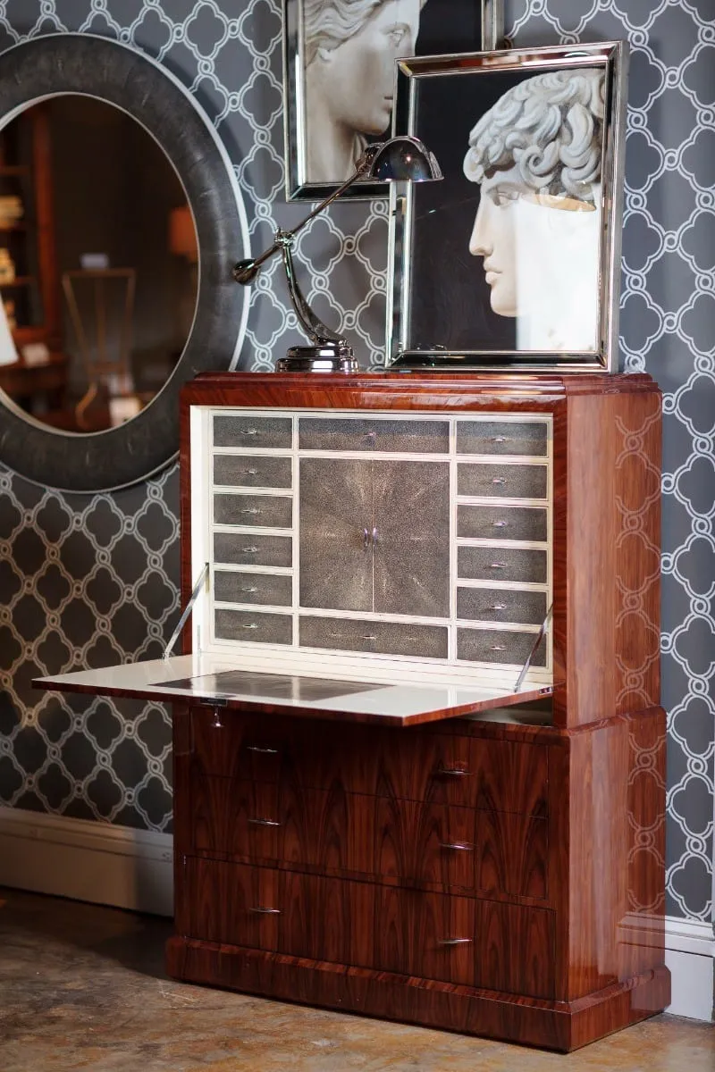 Secretaire Cabinet with Brass High Lustre