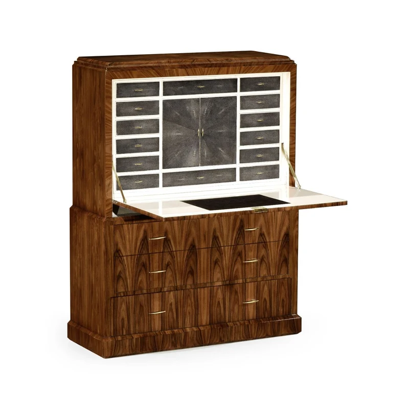 Secretaire Cabinet with Brass High Lustre