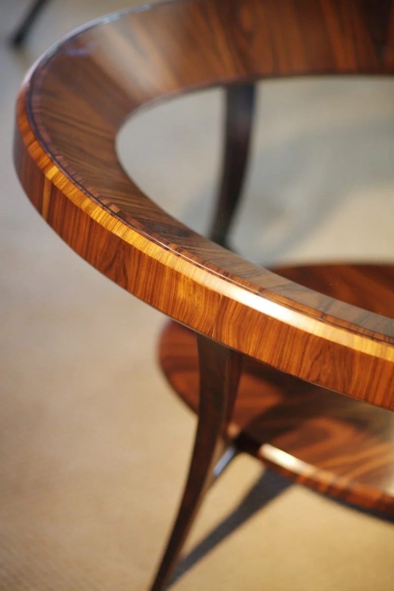 Oval Coffee Table Glass Topped High Lustre