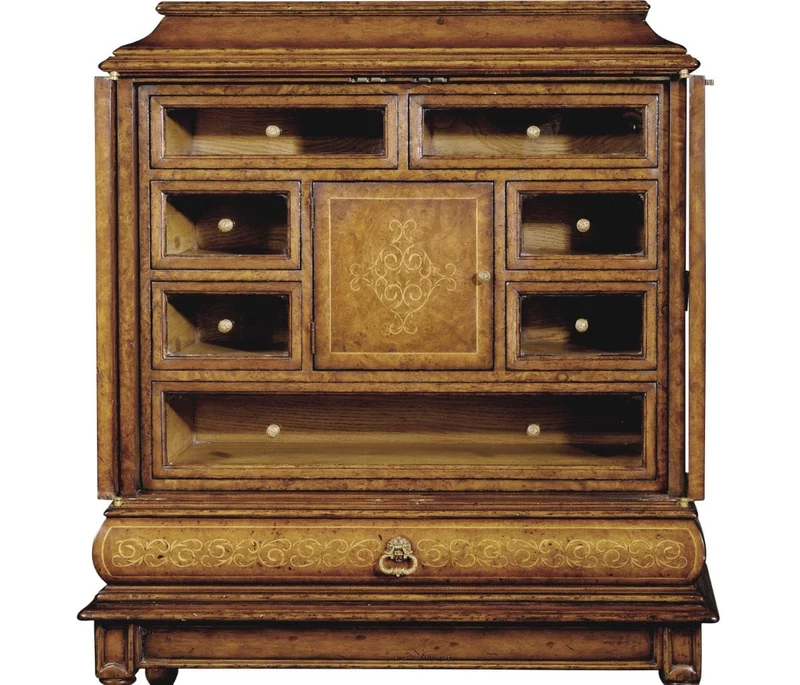 Walnut & Seaweed Collectors Cabinet