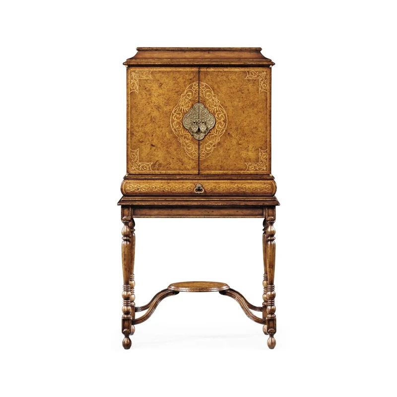 Walnut & Seaweed Collectors Cabinet