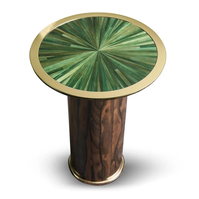 Verdure Round Side Table in Jade Green