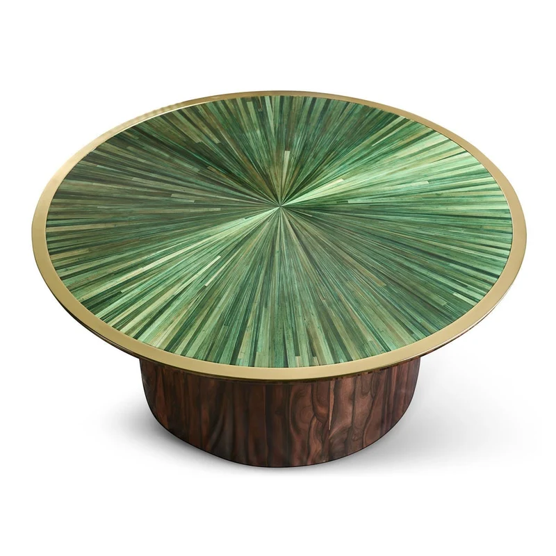 Verdure Round Coffee Table in Jade Green