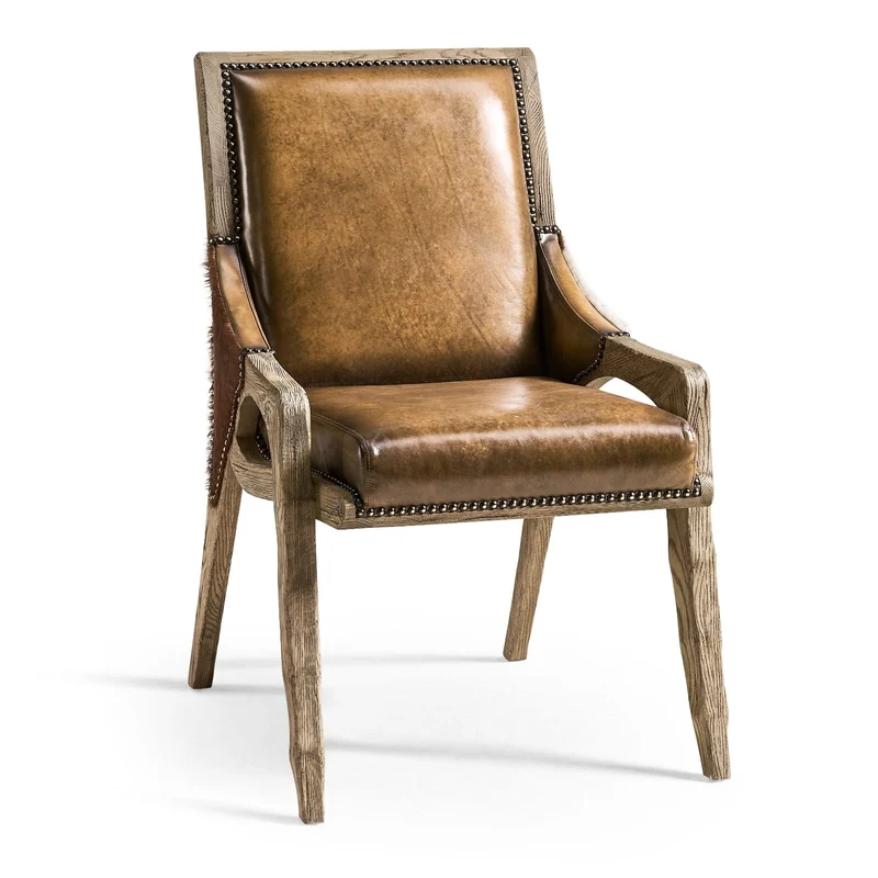 Echo Canyon Leather and Hide Side Dining Chair
