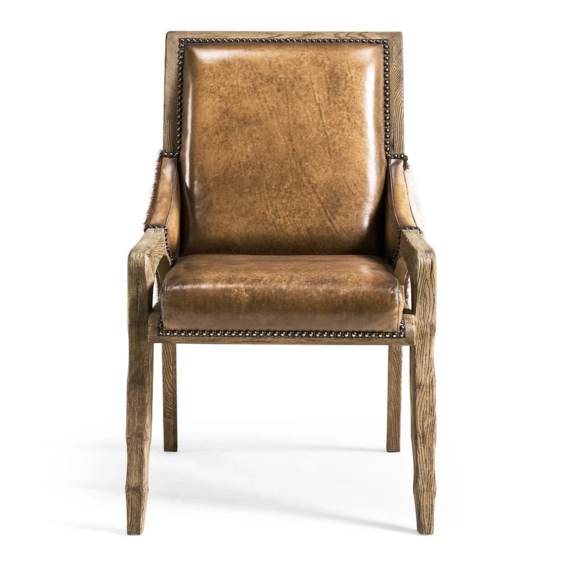 Echo Canyon Leather and Hide Side Dining Chair