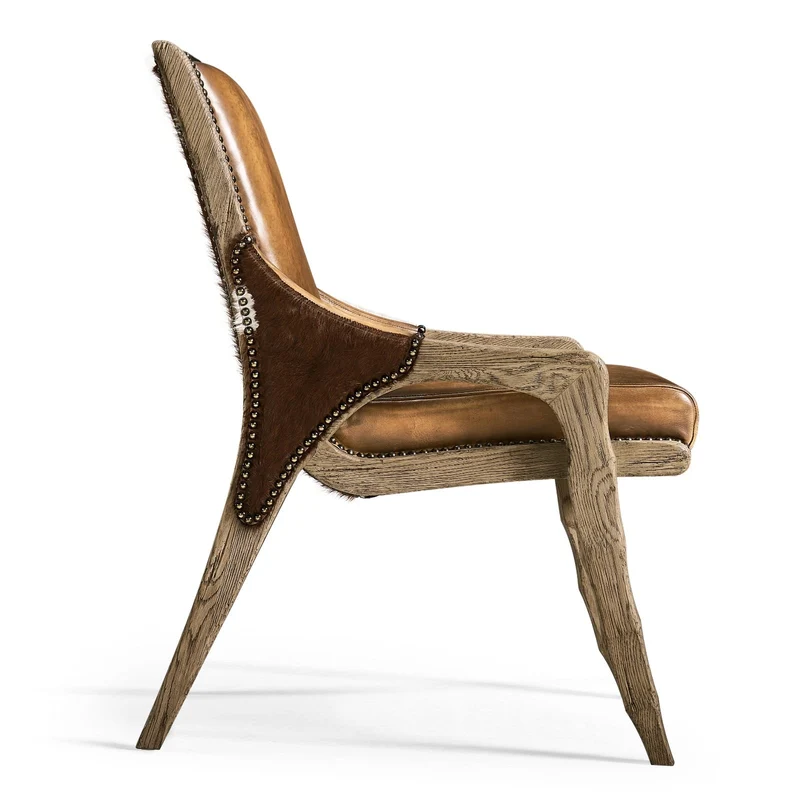 Echo Canyon Leather and Hide Side Dining Chair