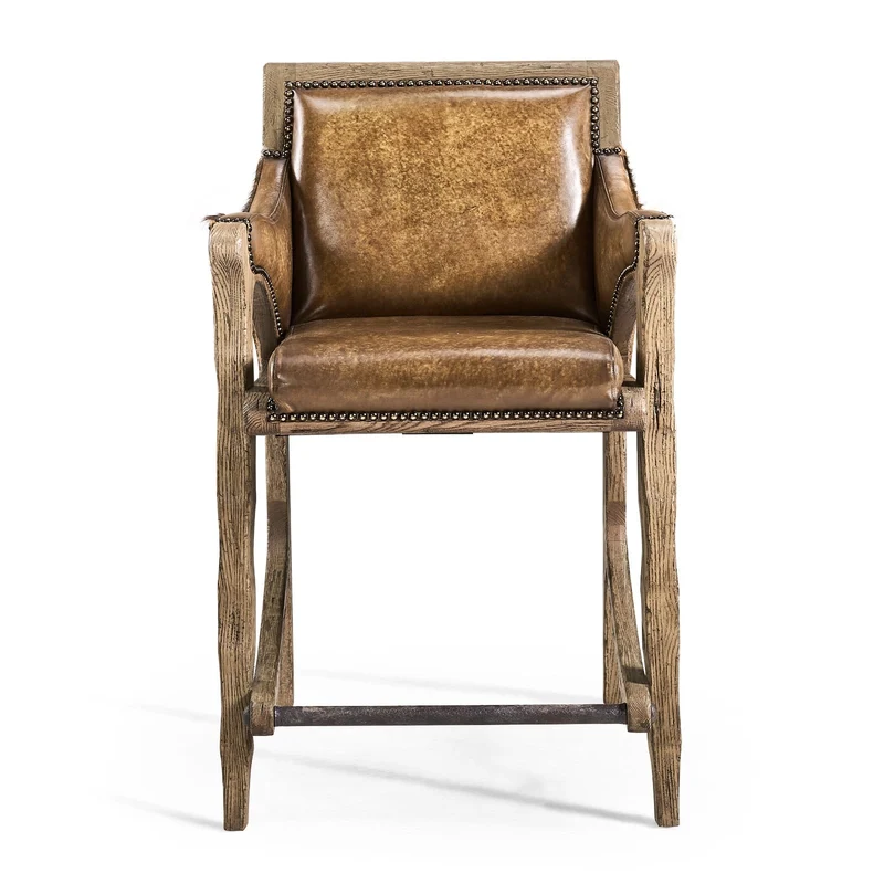 Echo Canyon Leather and Hide Counter Stool