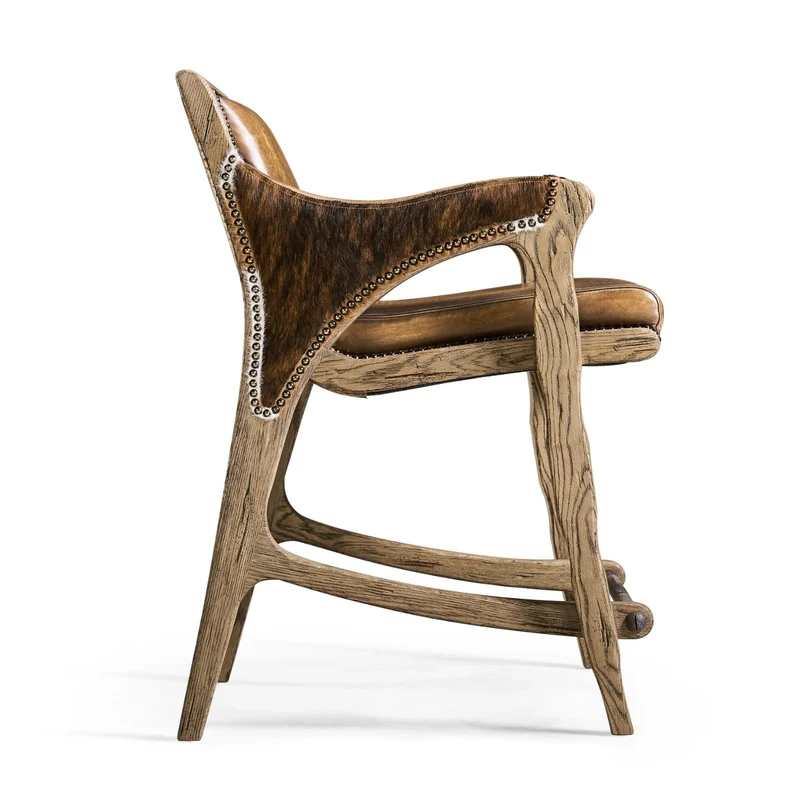 Echo Canyon Leather and Hide Counter Stool