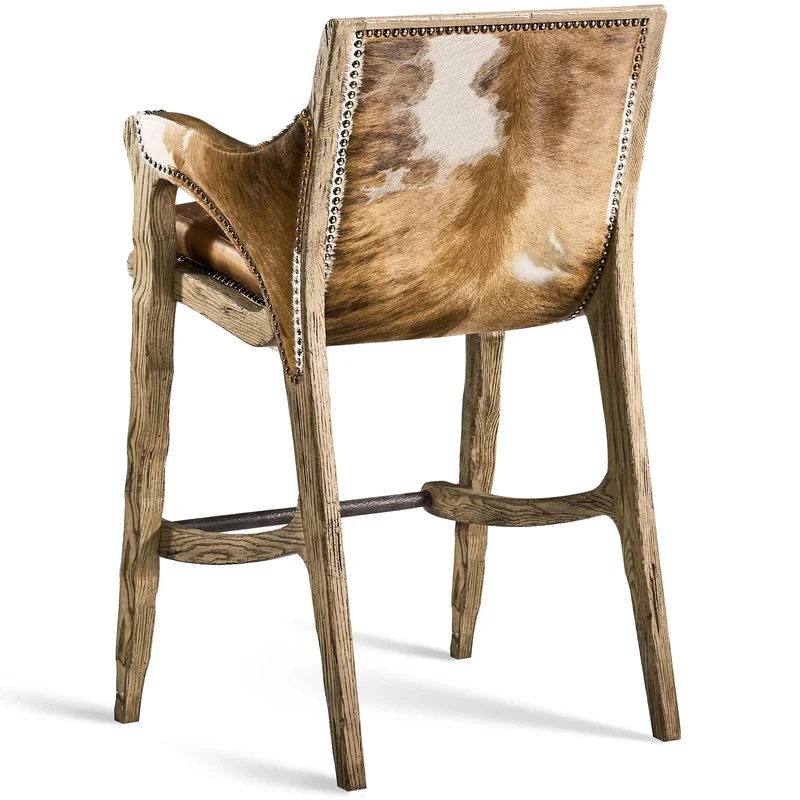Echo Canyon Leather and Hide Bar Stool